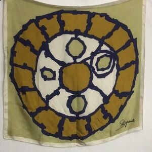 Schiaparelli Silk Cipher Wheel Foulard Scarf, 1960s